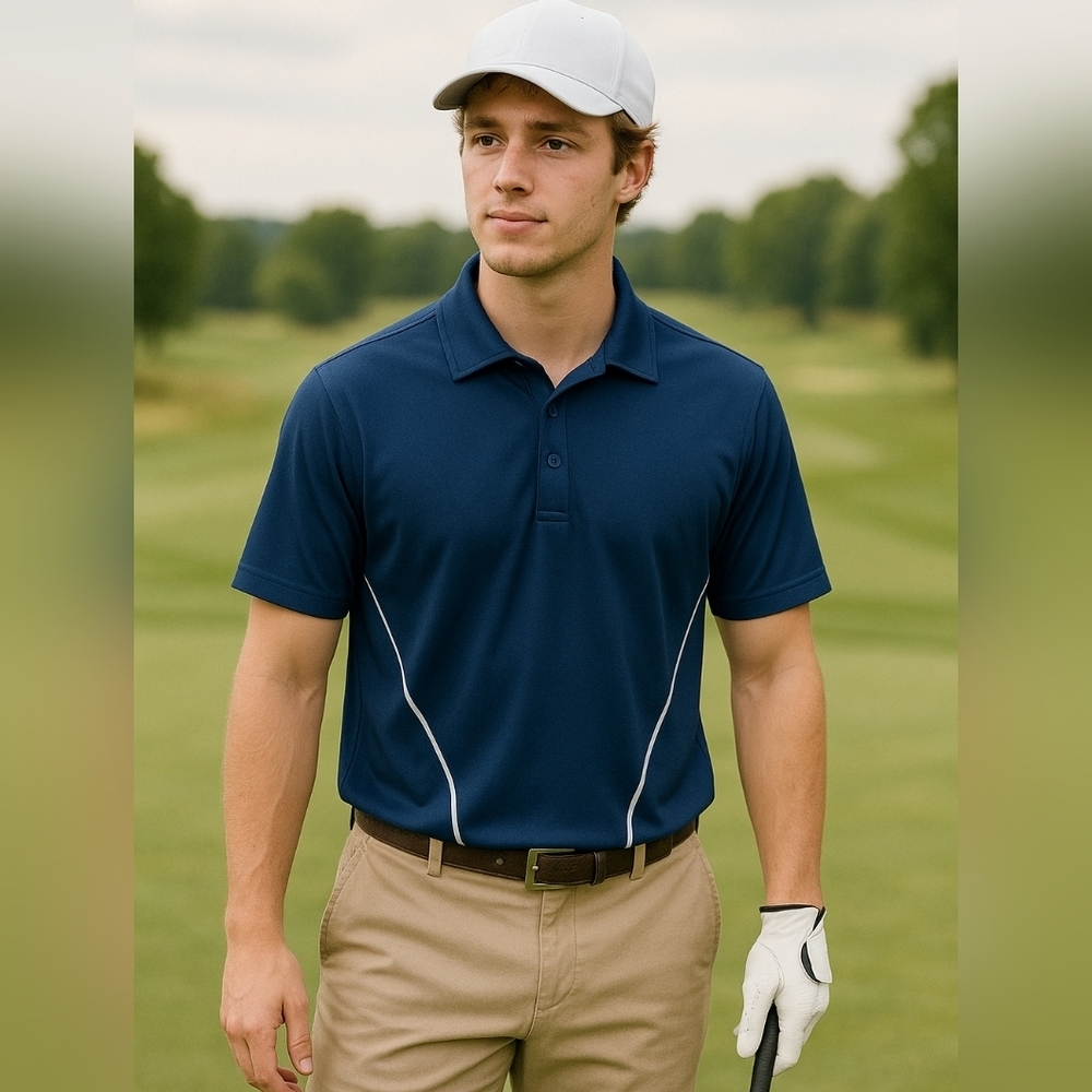 J. Lindeberg Performance Golf Polo Shirt Active Mens Size L Regular Fit Blue